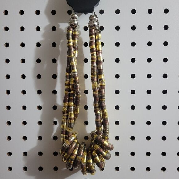 Multi Tonal Metal Maleable Necklace - Picture 2 of 6